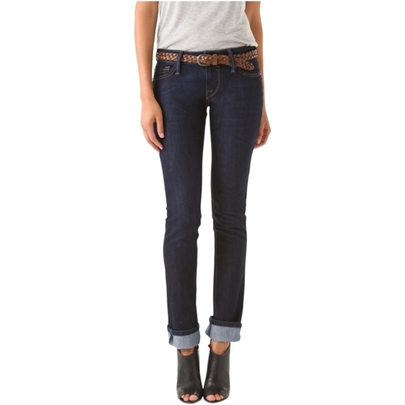 DL1961 4 Way Stretch 360 Comfort Kate Slim Straight Dark Wash Jeans EUC Size 27 - Picture 1 of 16